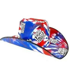 Bud Light Seltzer Cowboy Cowgirl Cardboard Beer Box Hat One Size Adult